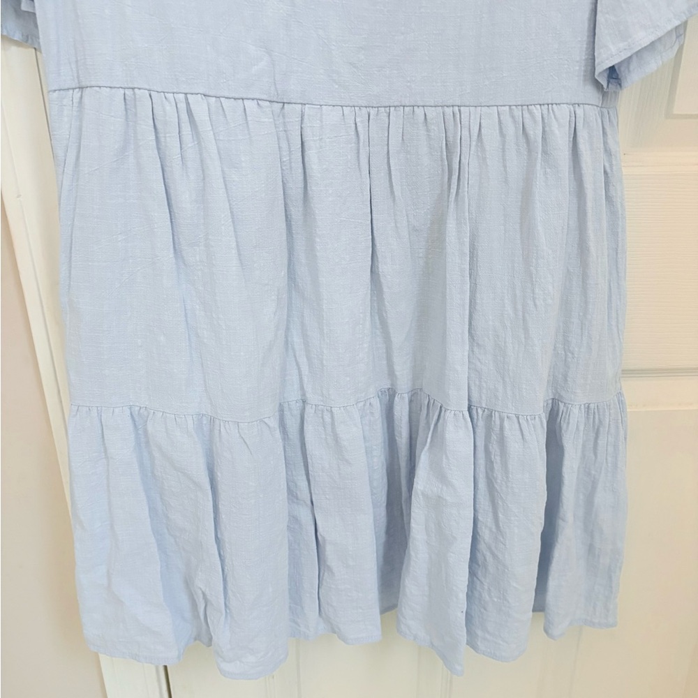 FANCYINN Short Sleeve Tiered Dress in Light Blue - Picture 9 of 11